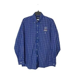 Wrangler  Shirt Men‎ L Western Plaid Red White Blue July 4 National Patriot